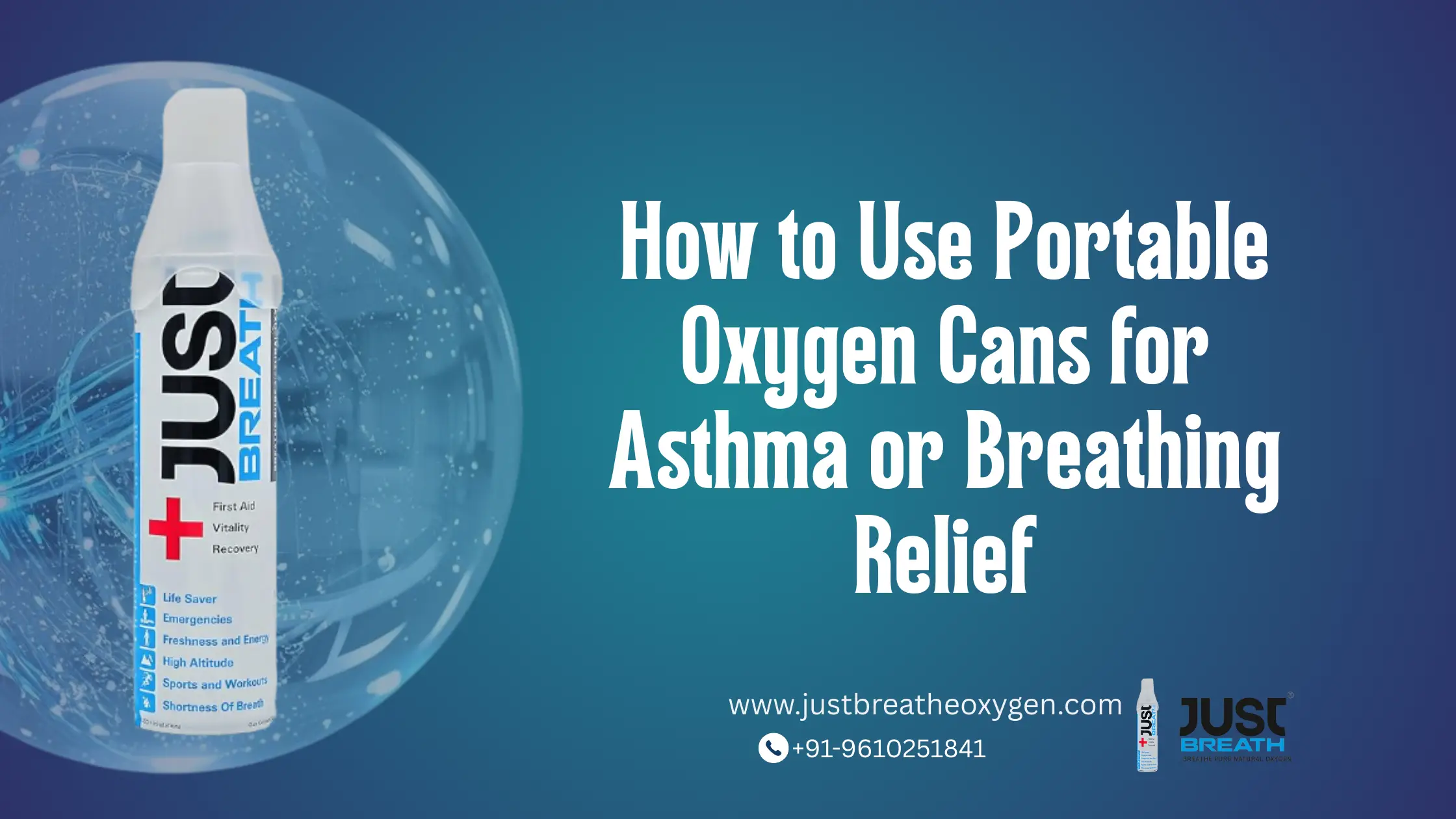 Portable oxygen can for instant freshness and oxygen support on the go