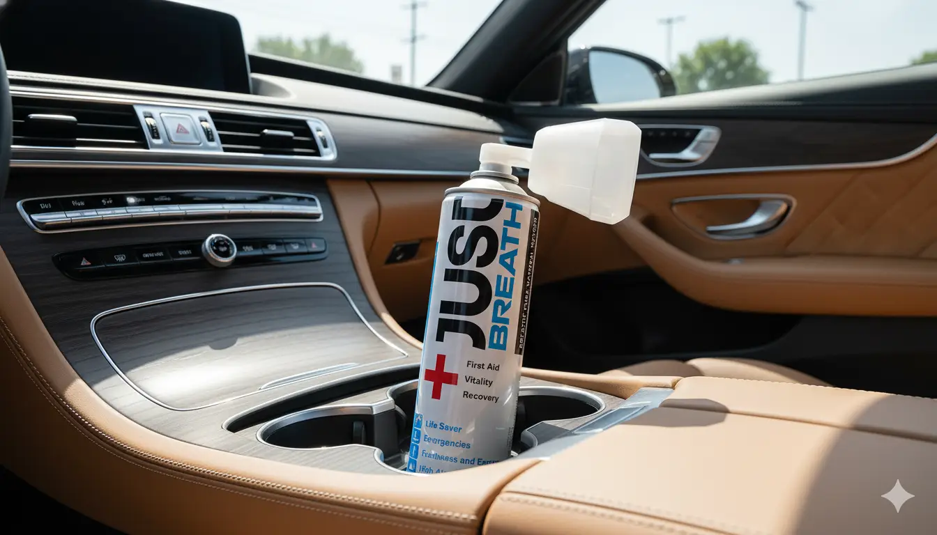 Portable oxygen can application during long road travel and traffic pollution exposure