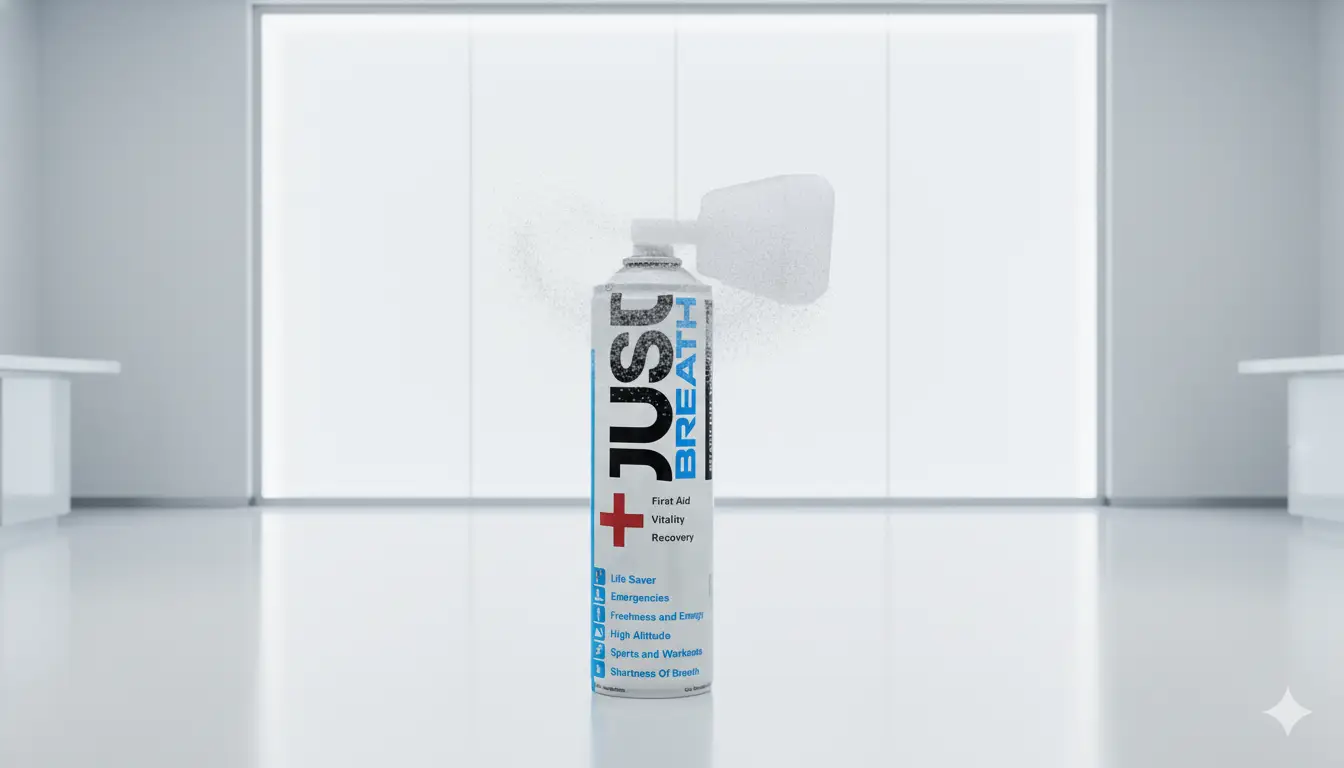 Portable oxygen can for instant oxygen support in polluted city environments