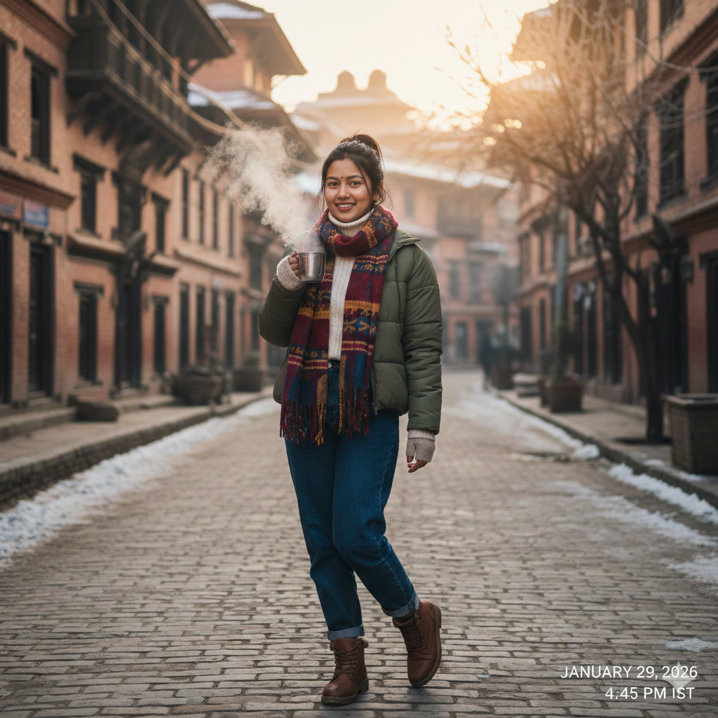 Family in Lalitpur using a portable oxygen can in Nepal for safe hill travel support